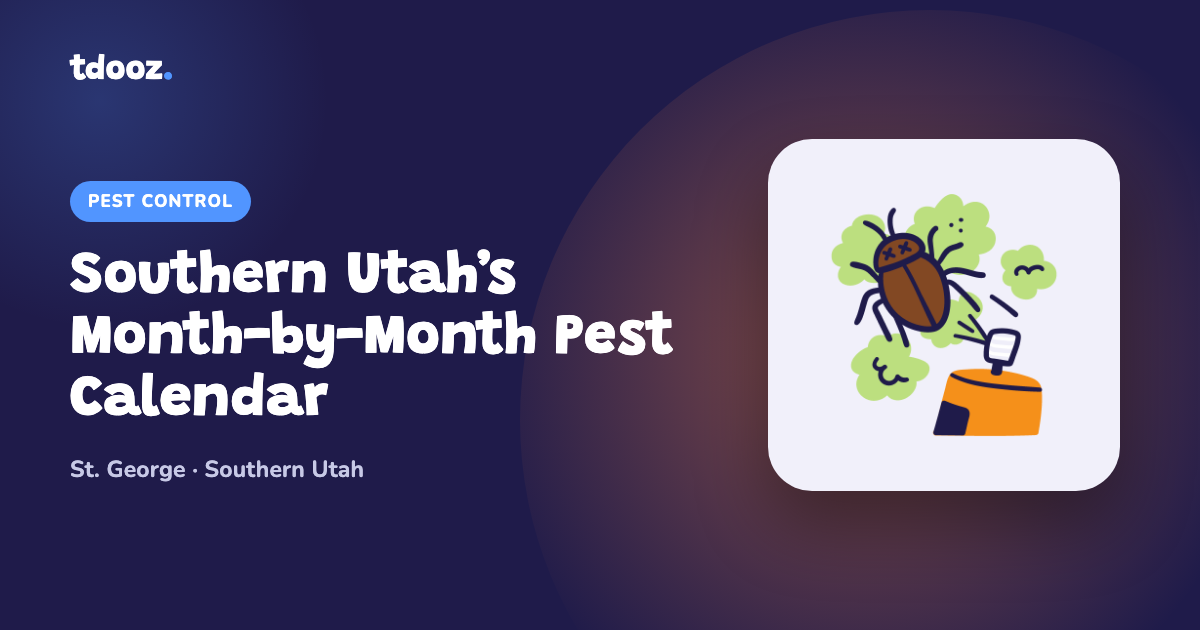 Illustration titled Southern Utah's Month-by-Month Pest Calendar