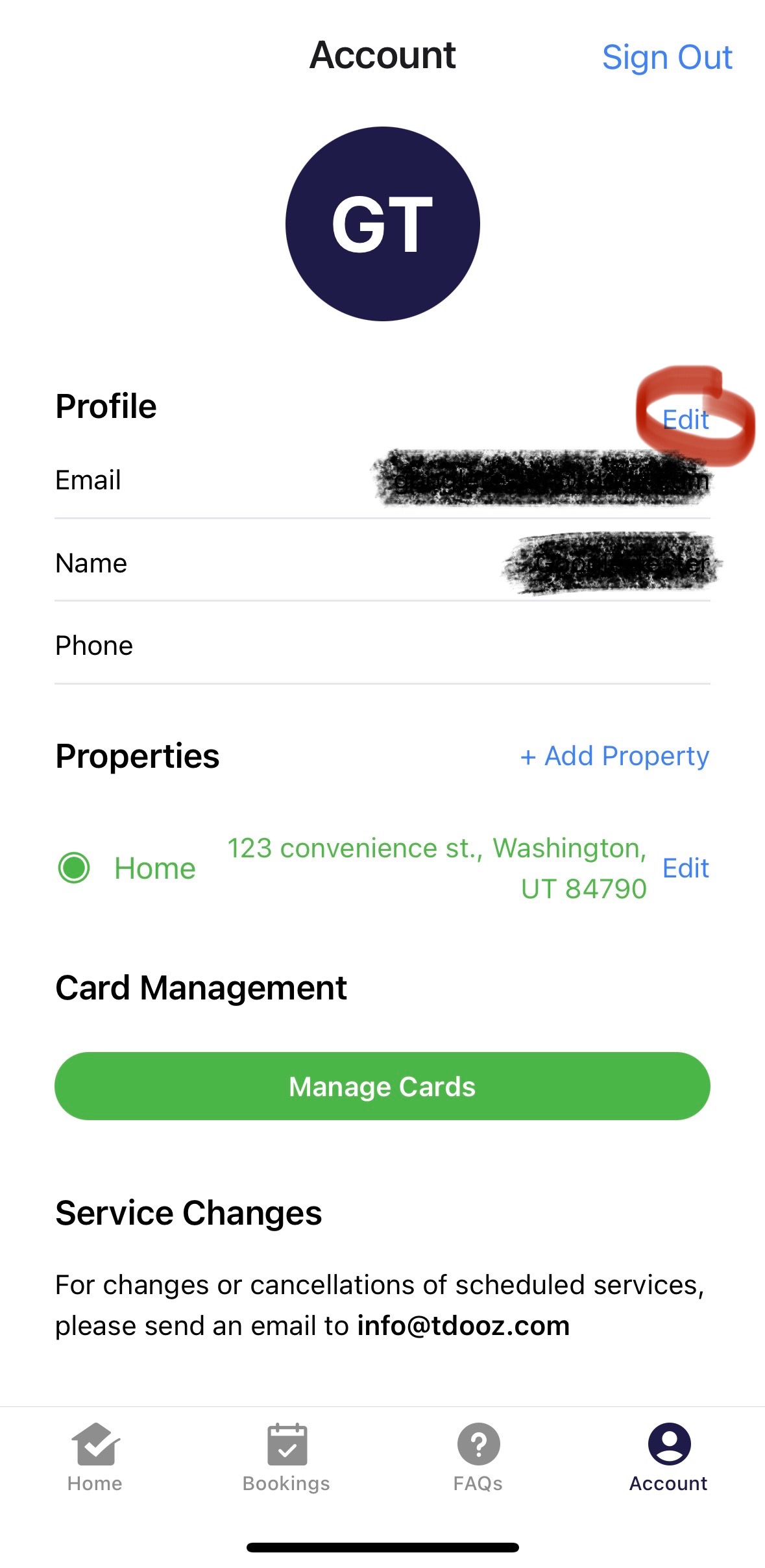 Step 2: Tap Account
