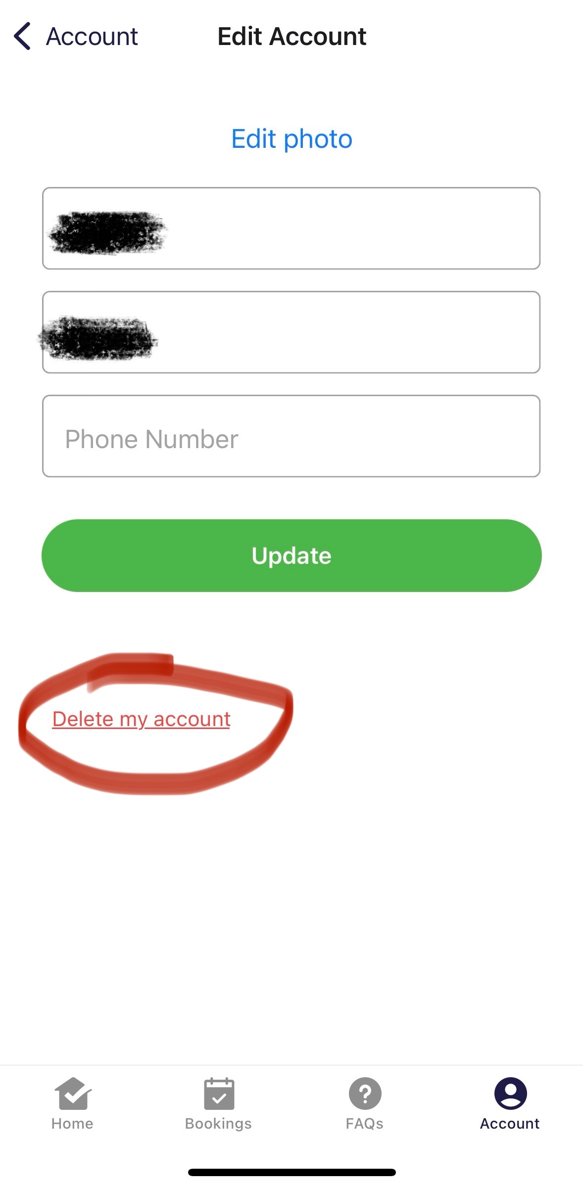 Step 3: Delete Account
